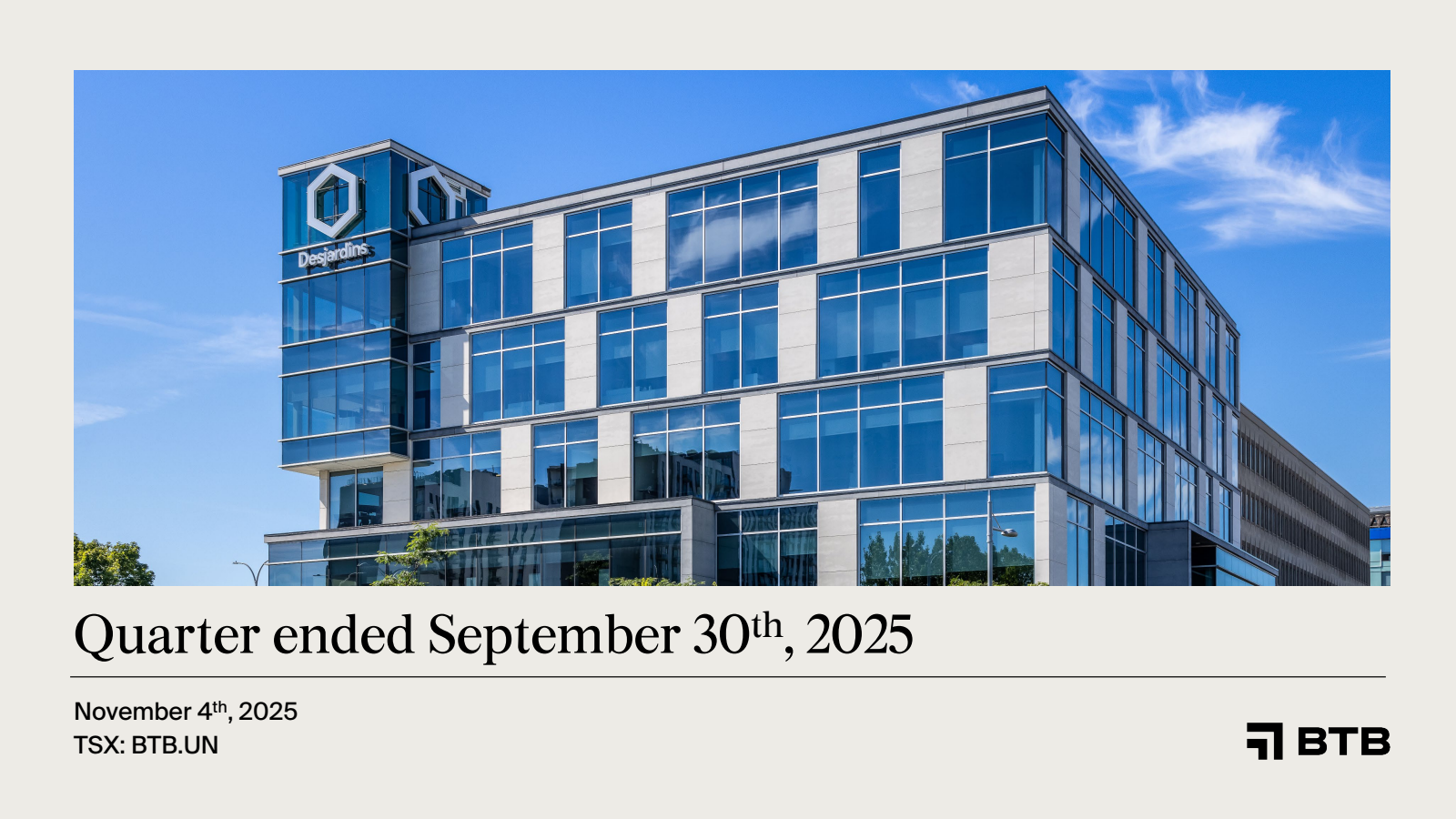BTB Real Estate Investment Trust's Q3 2025 Slide Deck