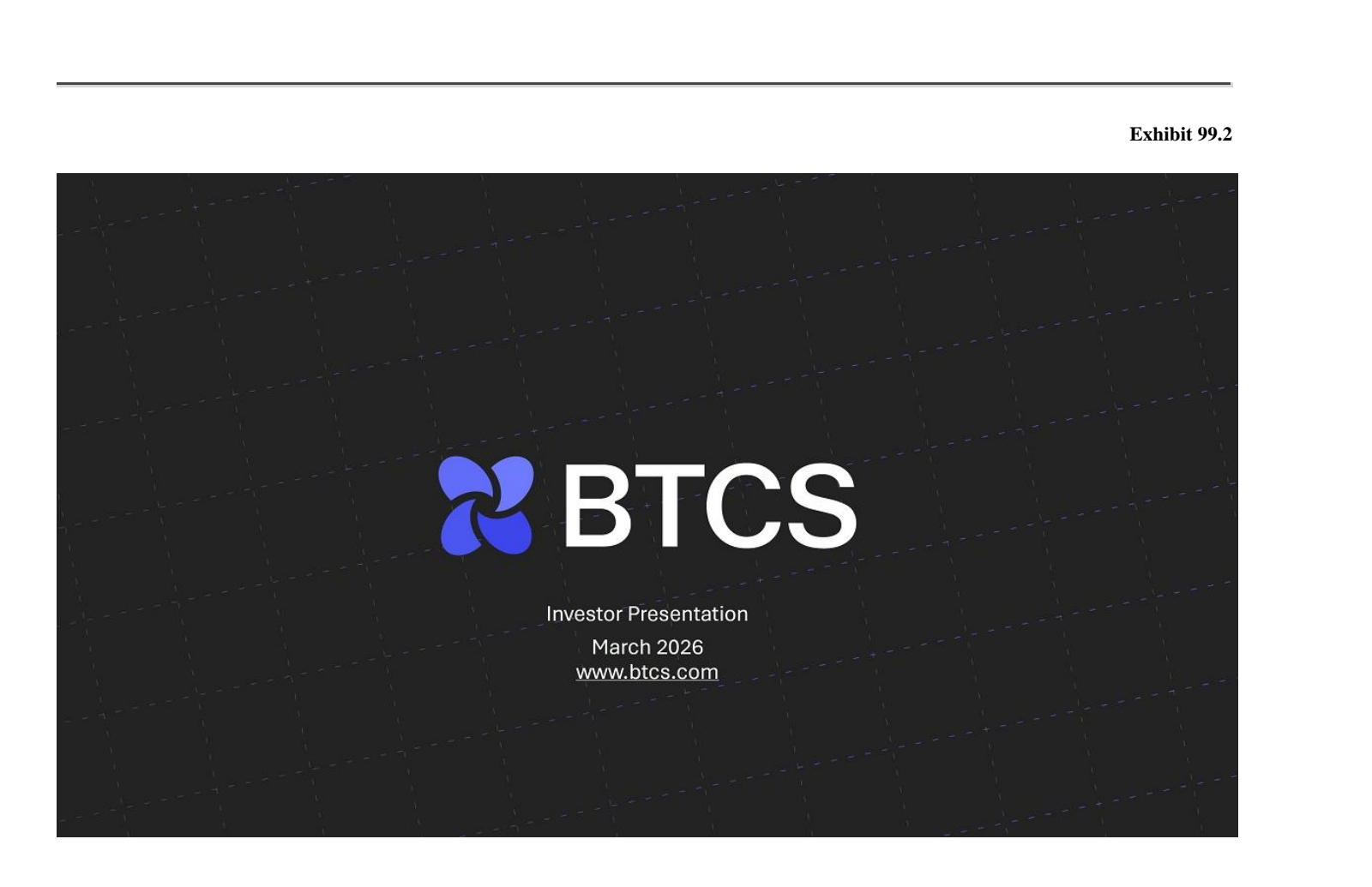BTCS's Q4 2025 Slide Deck