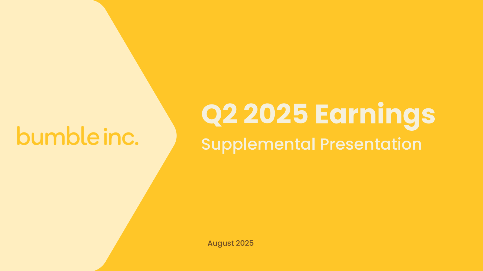 Bumble's Q2 2025 Slide Deck