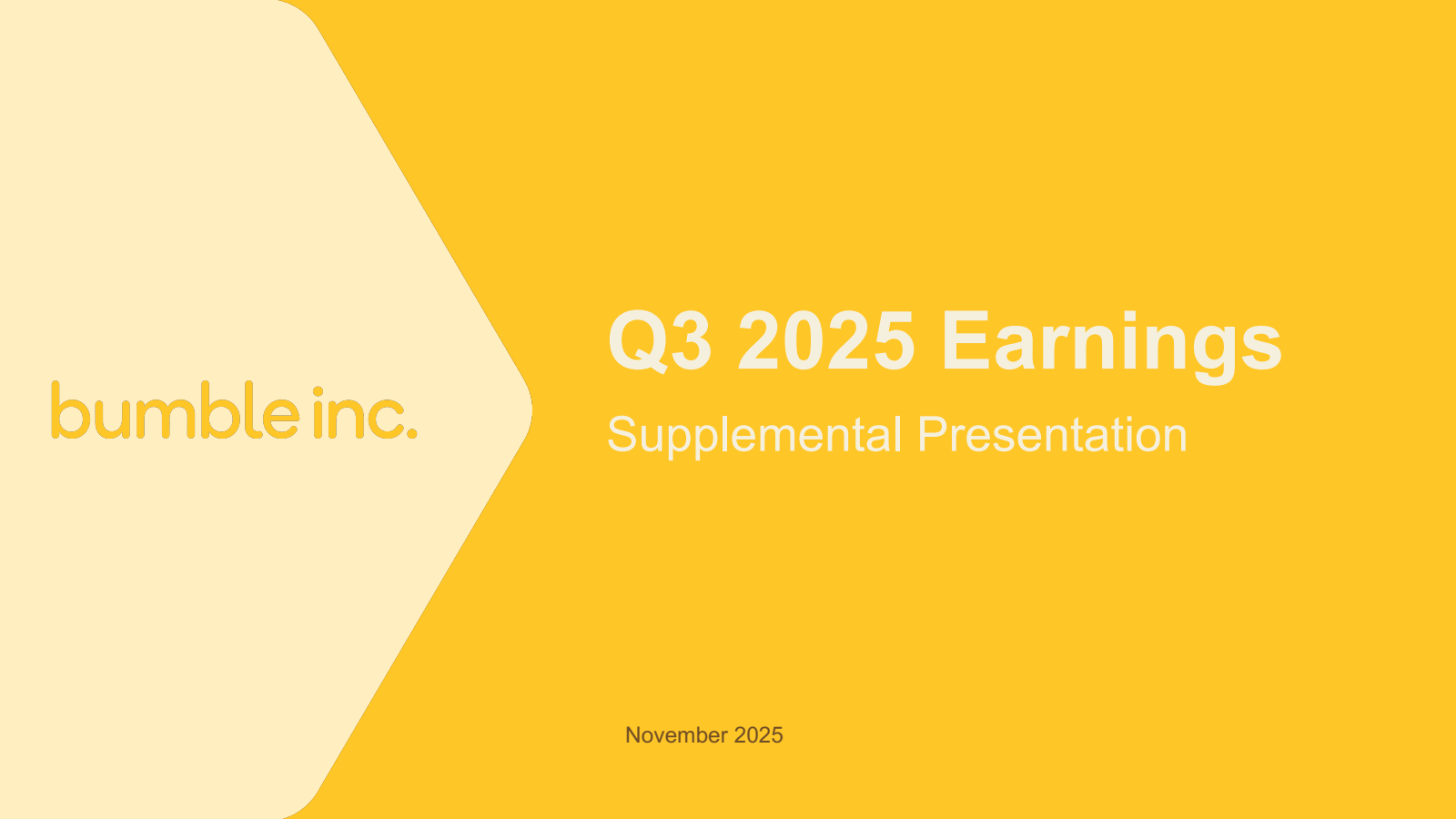 Bumble's Q3 2025 Slide Deck
