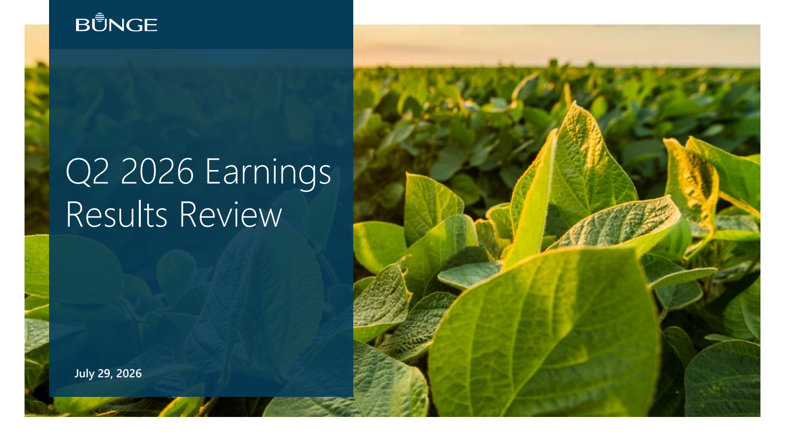 Bunge Global's Q2 2026 Slide Deck