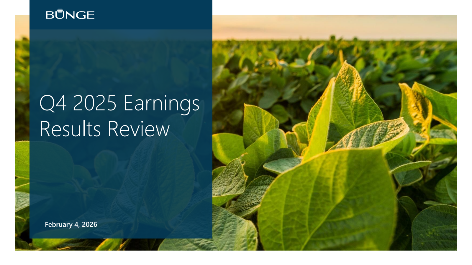 Bunge Global's Q4 2025 Slide Deck