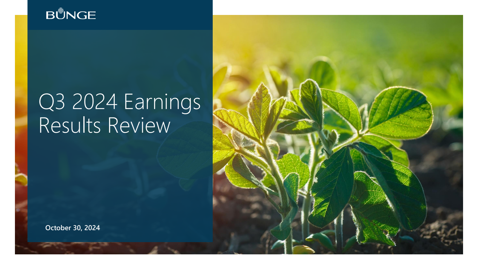 Bunge Global's Q3 2024 Slide Deck