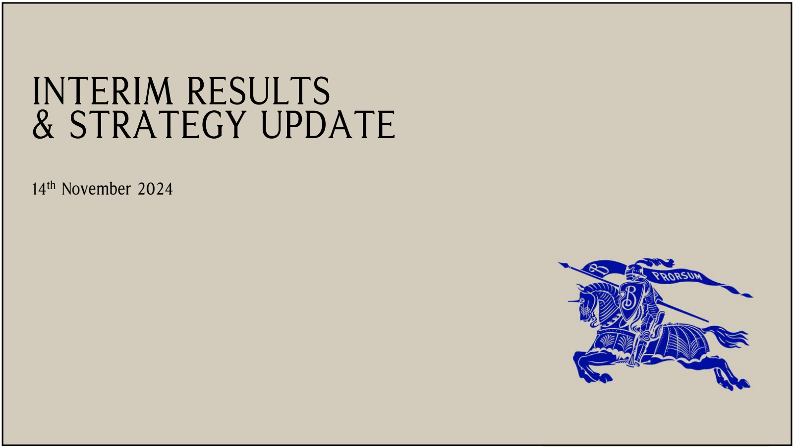 Burberry Group's H1 2025 Slide Deck