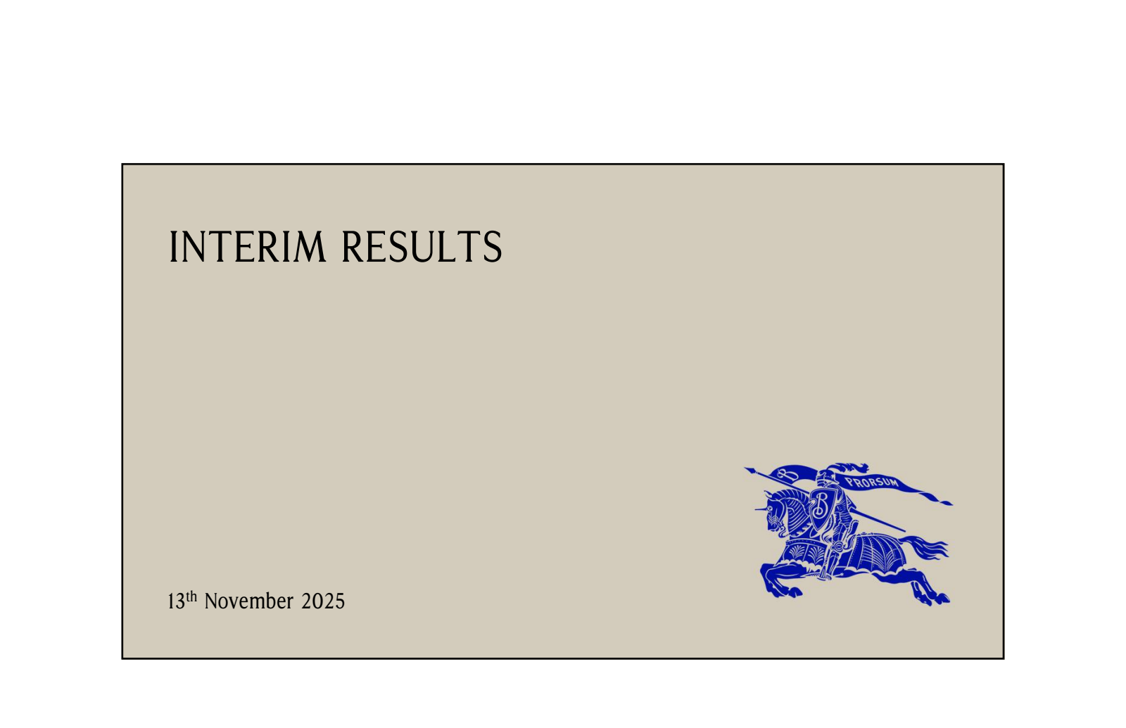 Burberry Group's H1 2026 Slide Deck