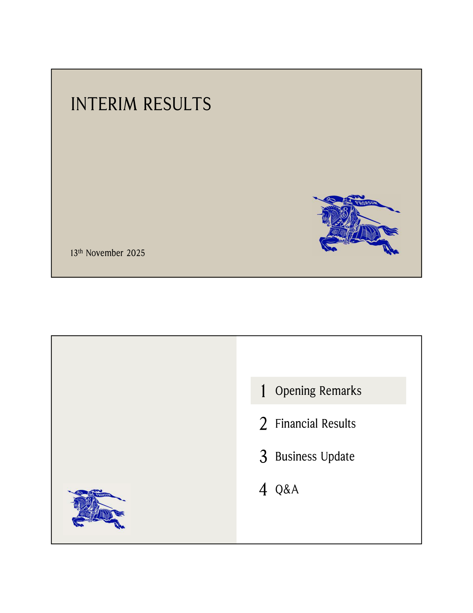Burberry Group's H1 2026 Slide Deck
