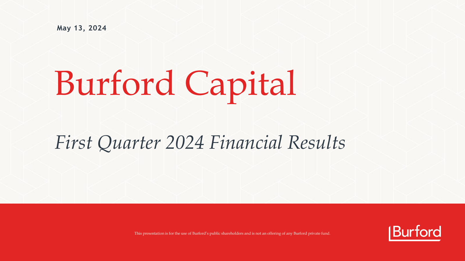 Burford Capital's Q1 2024 Slide Deck
