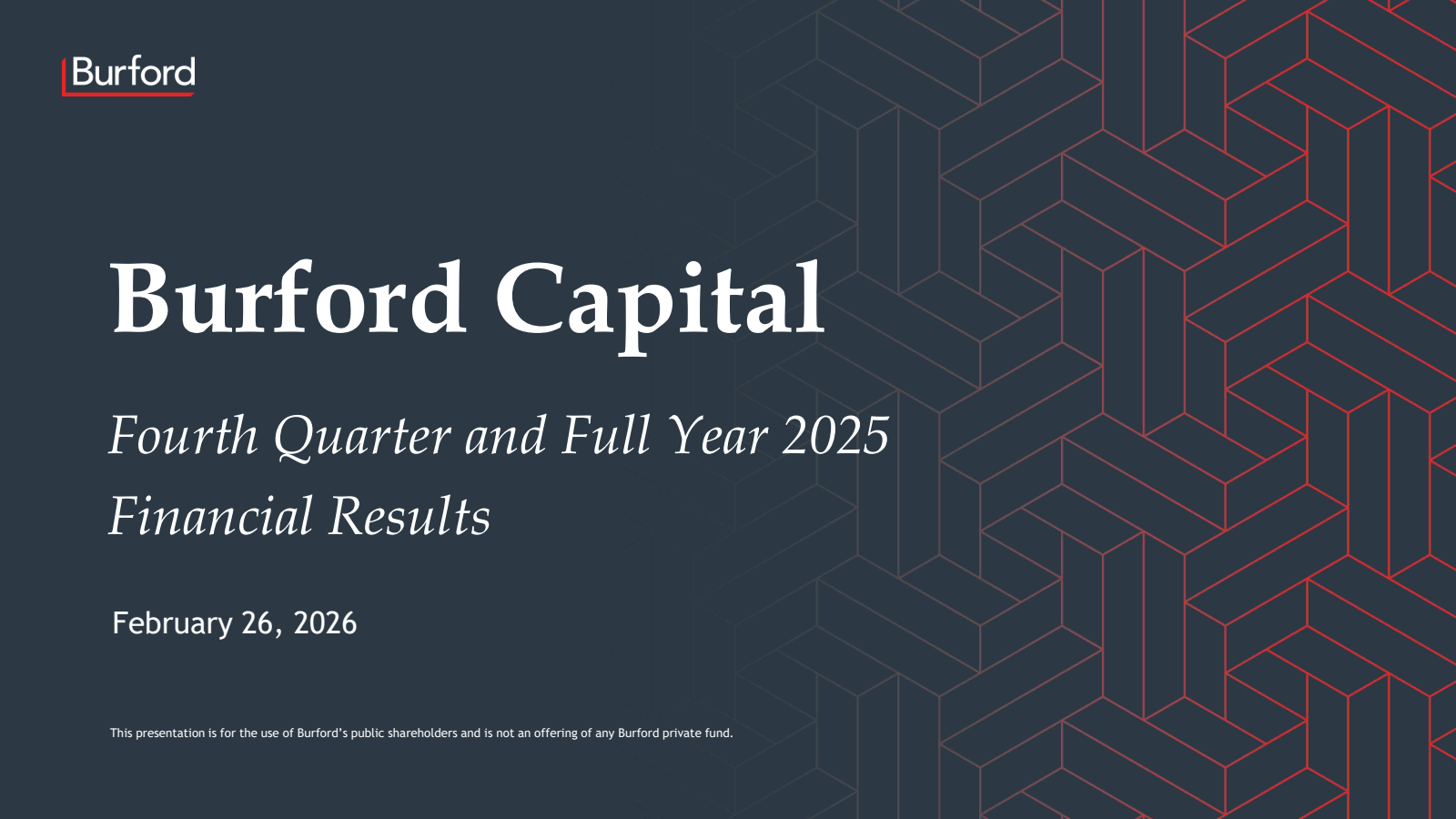 Burford Capital's Q4 2025 Slide Deck