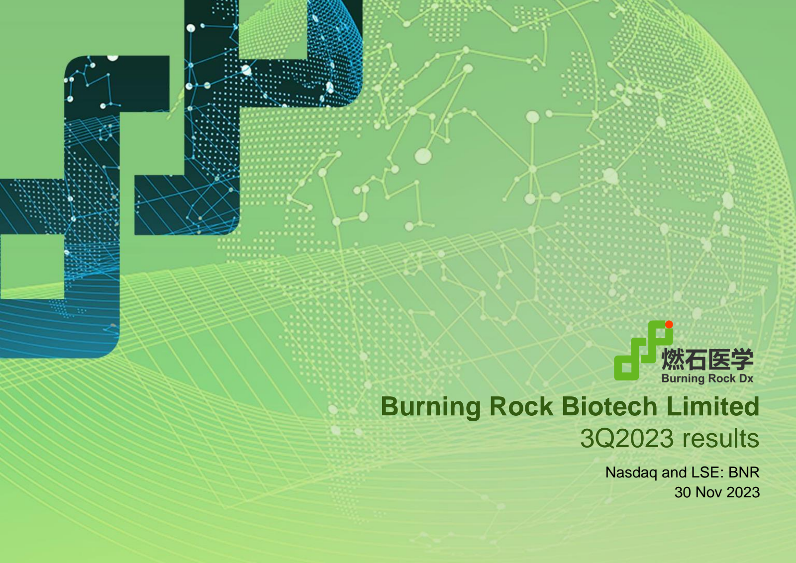 Burning Rock Biotech's Q3 2023 Slide Deck