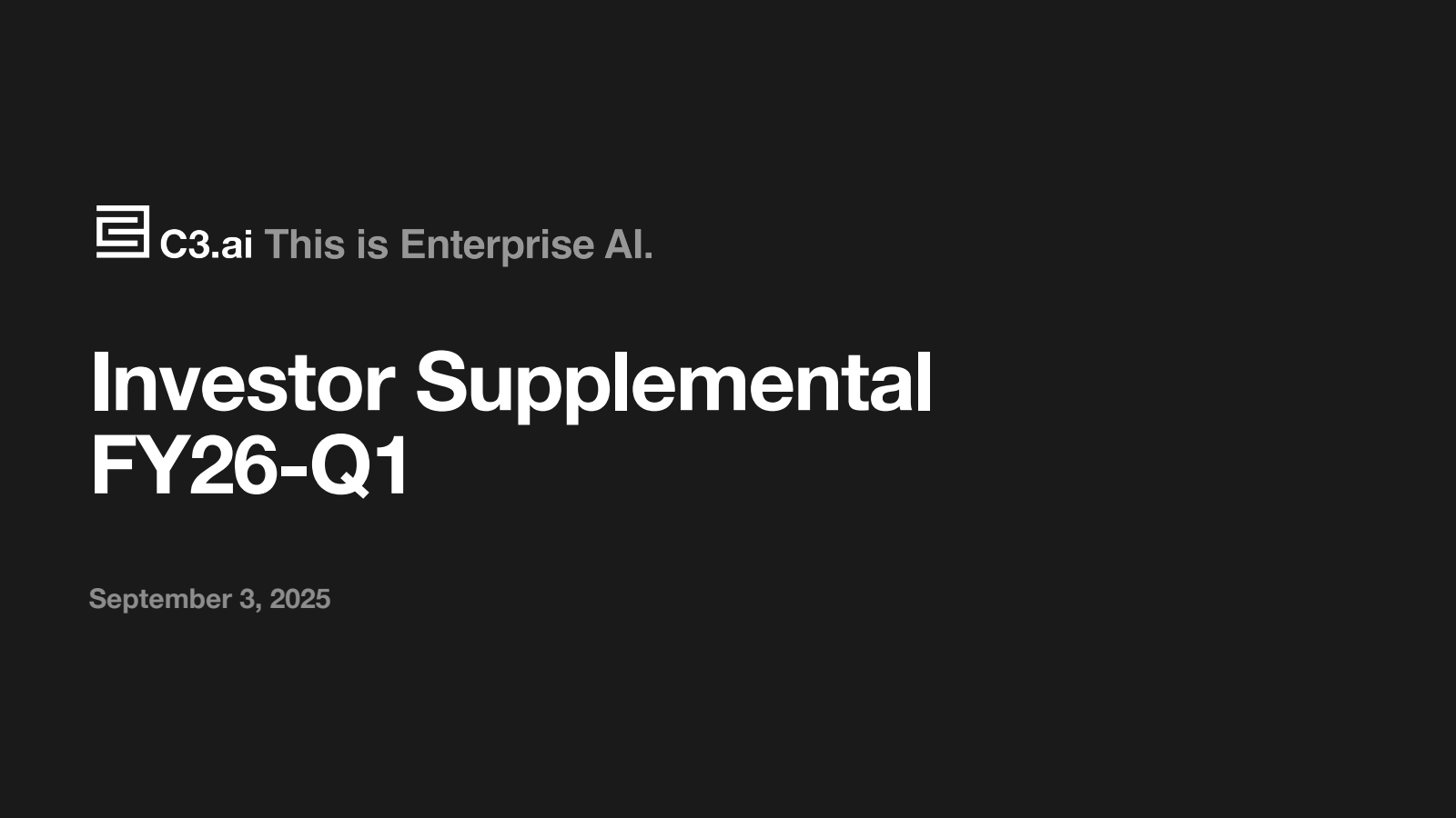 C3.ai's Q1 2026 Slide Deck