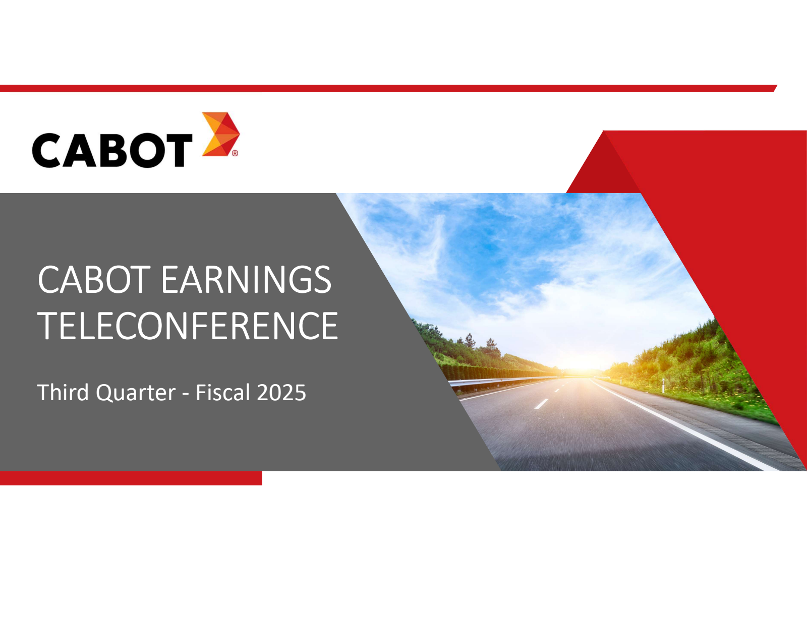 Cabot's Q3 2025 Slide Deck