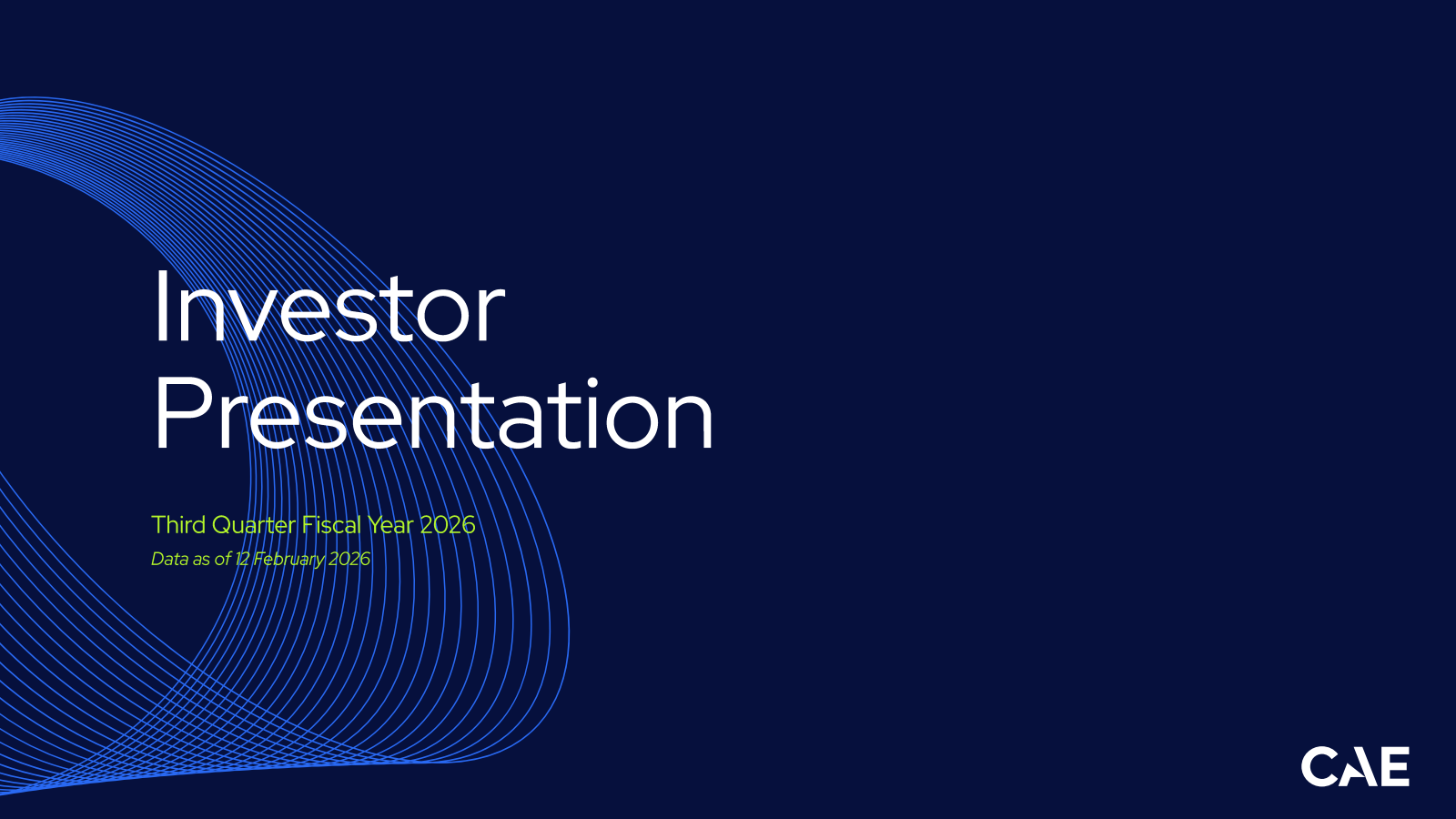 CAE's Q3 2026 Slide Deck