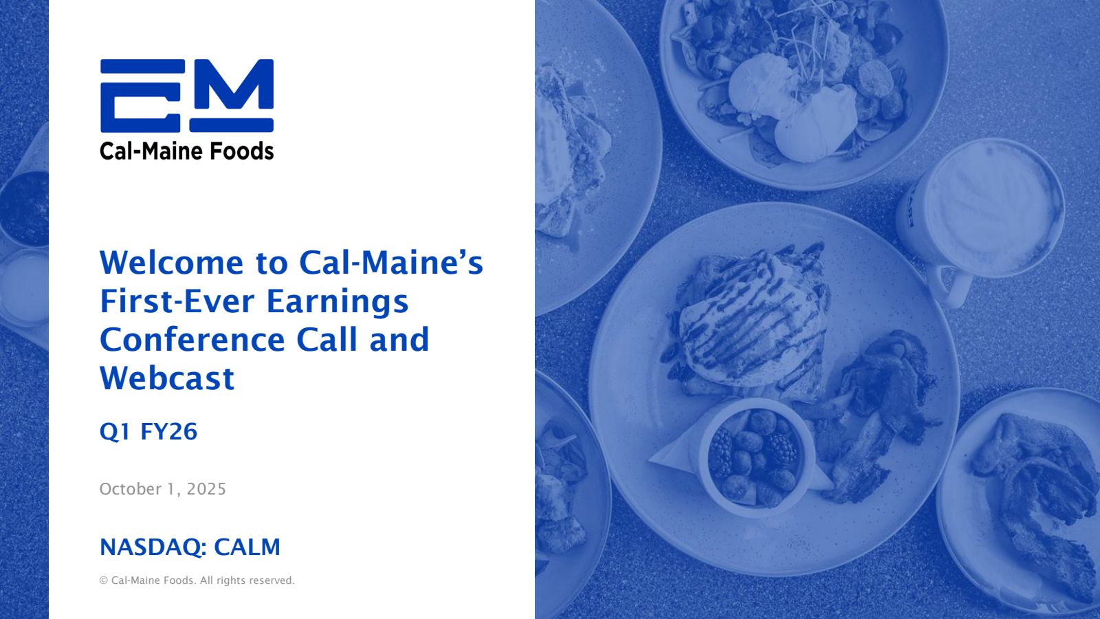 Cal-Maine Foods' Q1 2026 Slide Deck