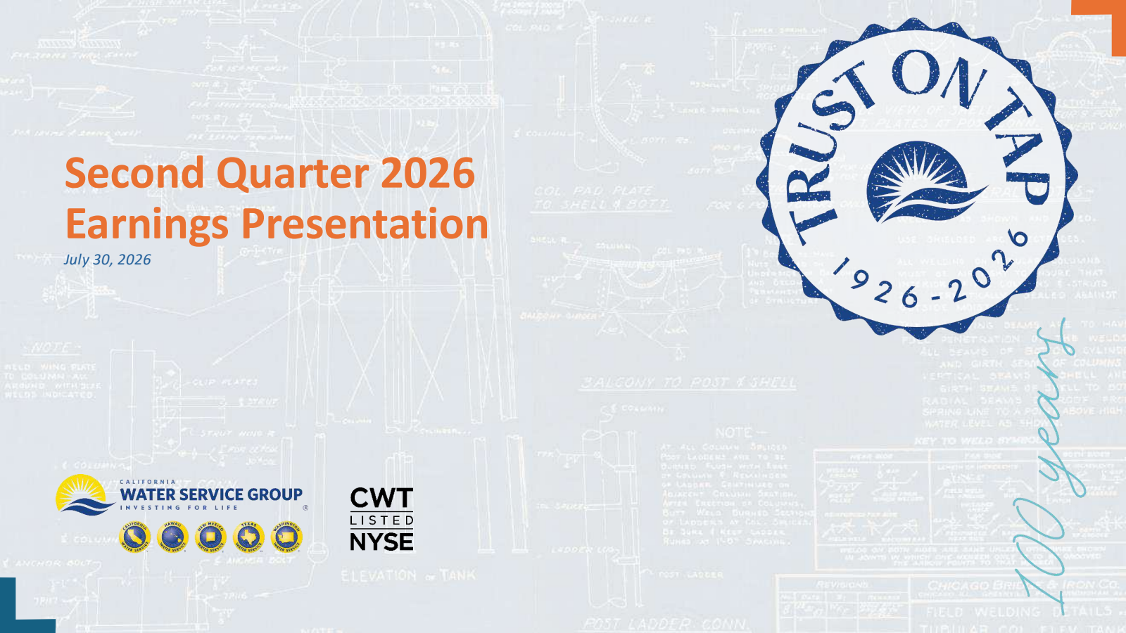California Water Service Group's Q2 2026 Slide Deck