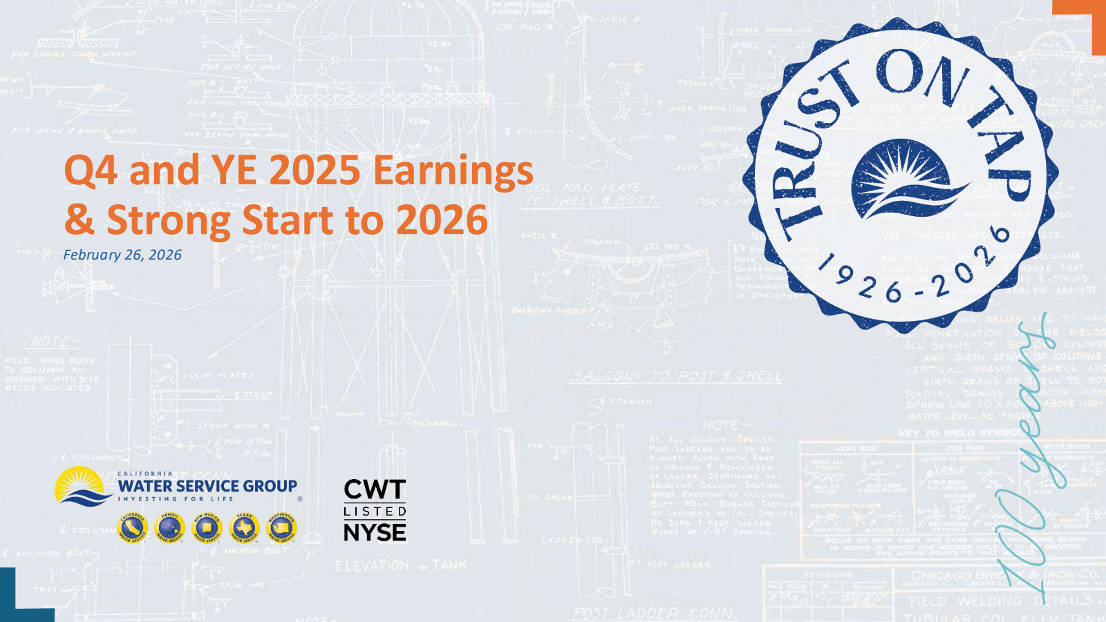 California Water Service Group's Q4 2025 Slide Deck