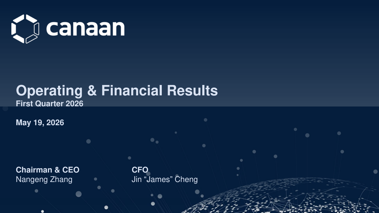 Canaan's Q1 2026 Slide Deck