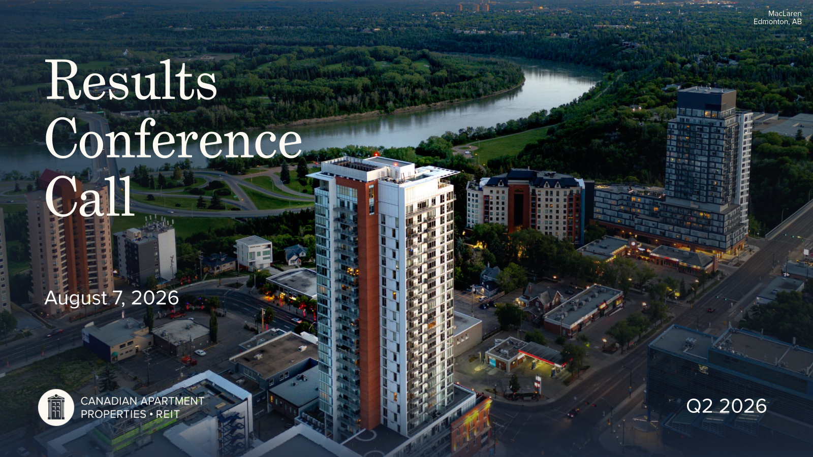 Canadian Apartment Properties REIT's Q2 2026 Slide Deck