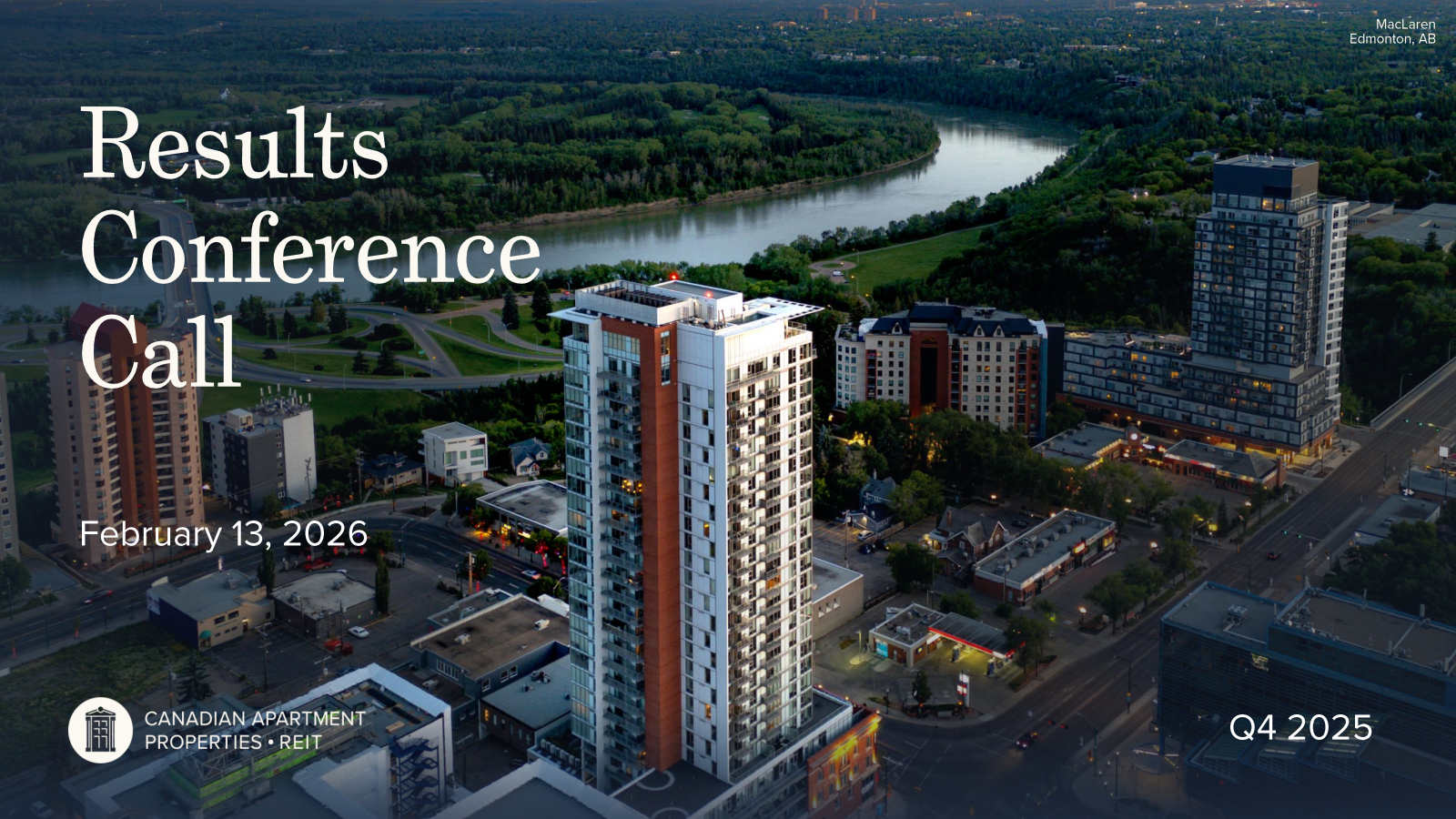 Canadian Apartment Properties REIT's Q4 2025 Slide Deck