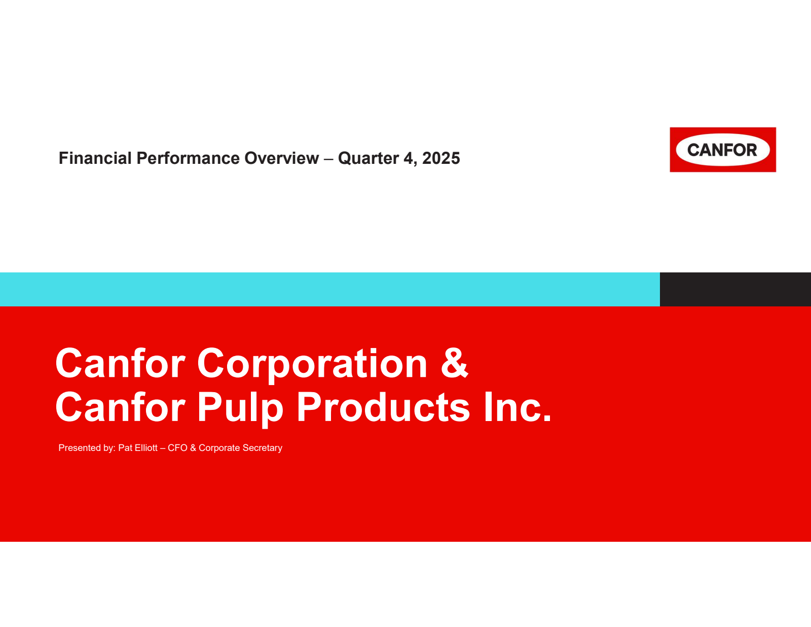 Canfor's Q4 2025 Slide Deck