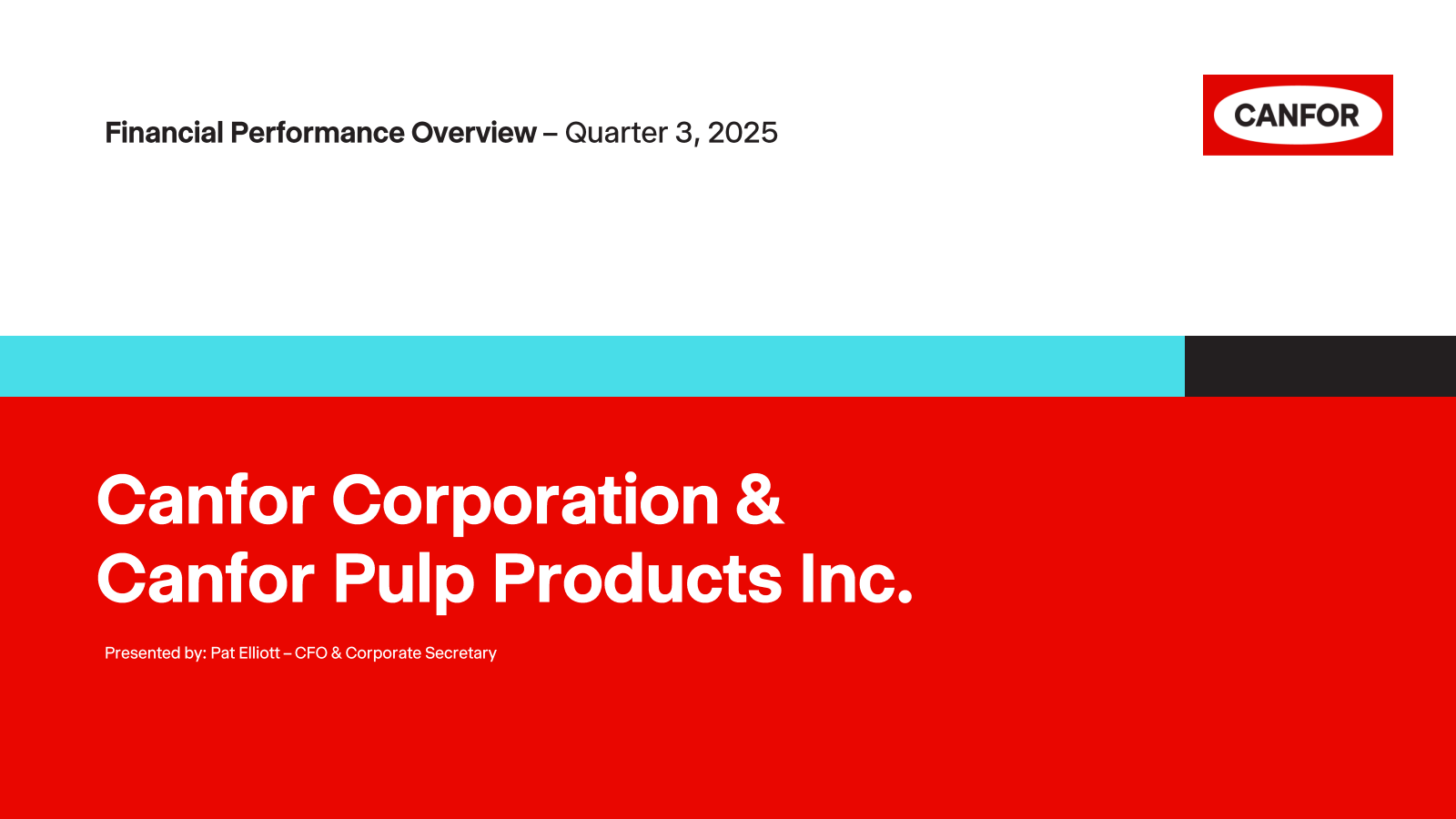 Canfor Pulp Products' Q3 2025 Slide Deck