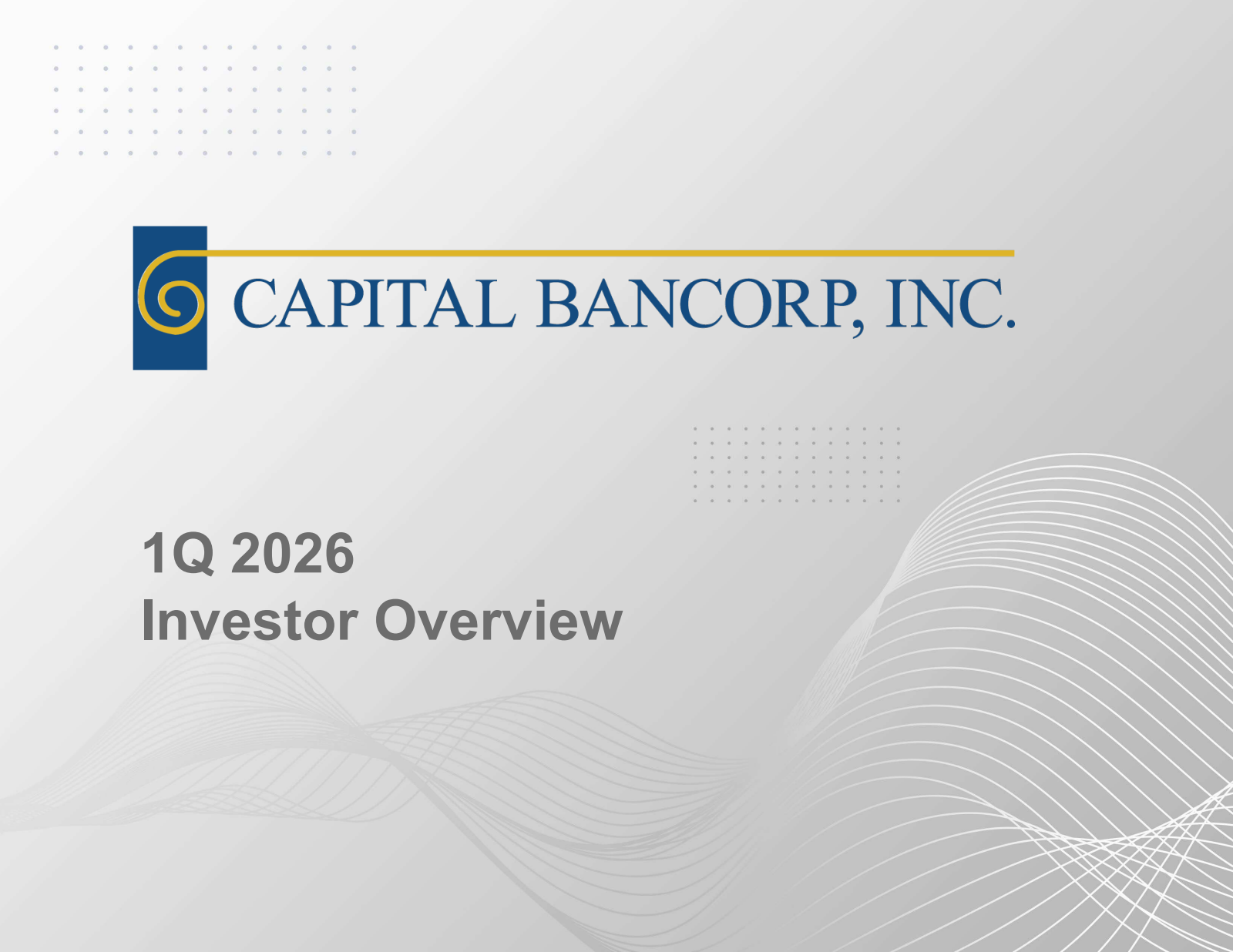 Capital Bancorp's Q1 2026 Slide Deck