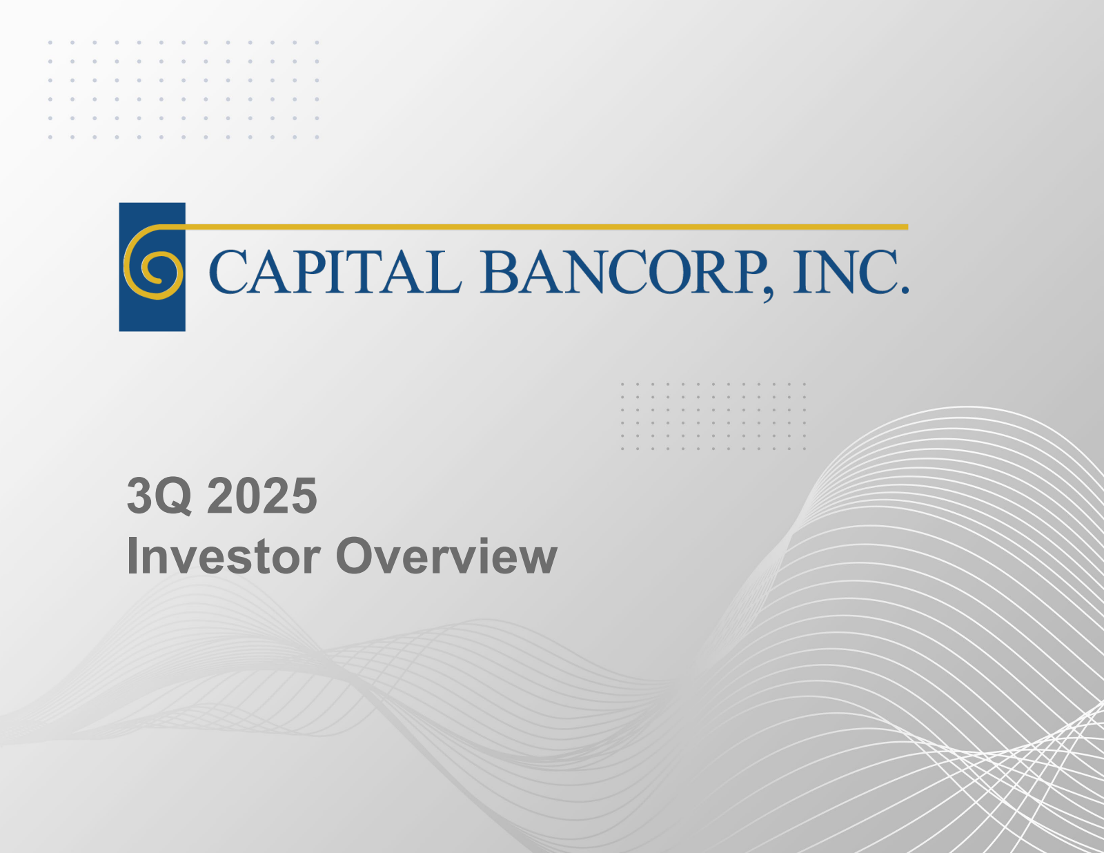 Capital Bancorp's Q3 2025 Slide Deck