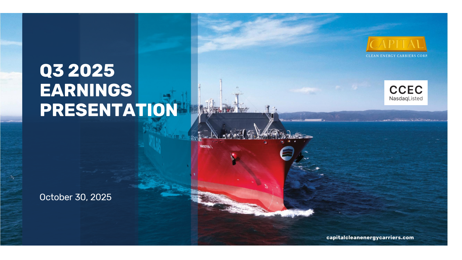 Capital Clean Energy Carriers' Q3 2025 Slide Deck