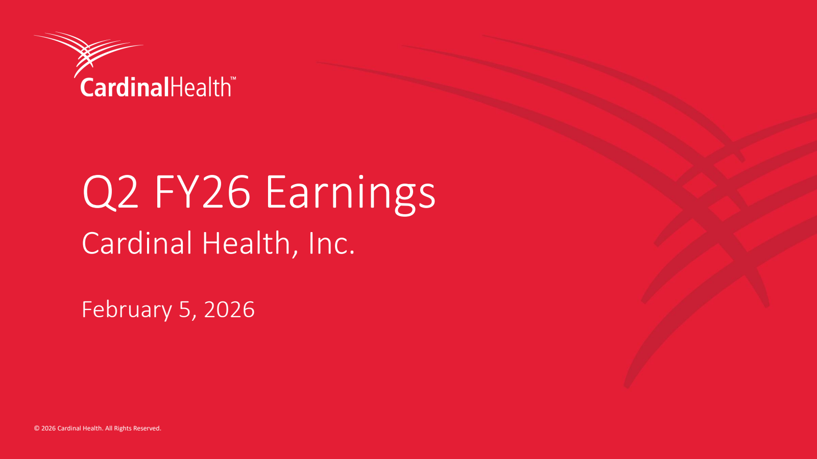 Cardinal Health's Q2 2026 Slide Deck