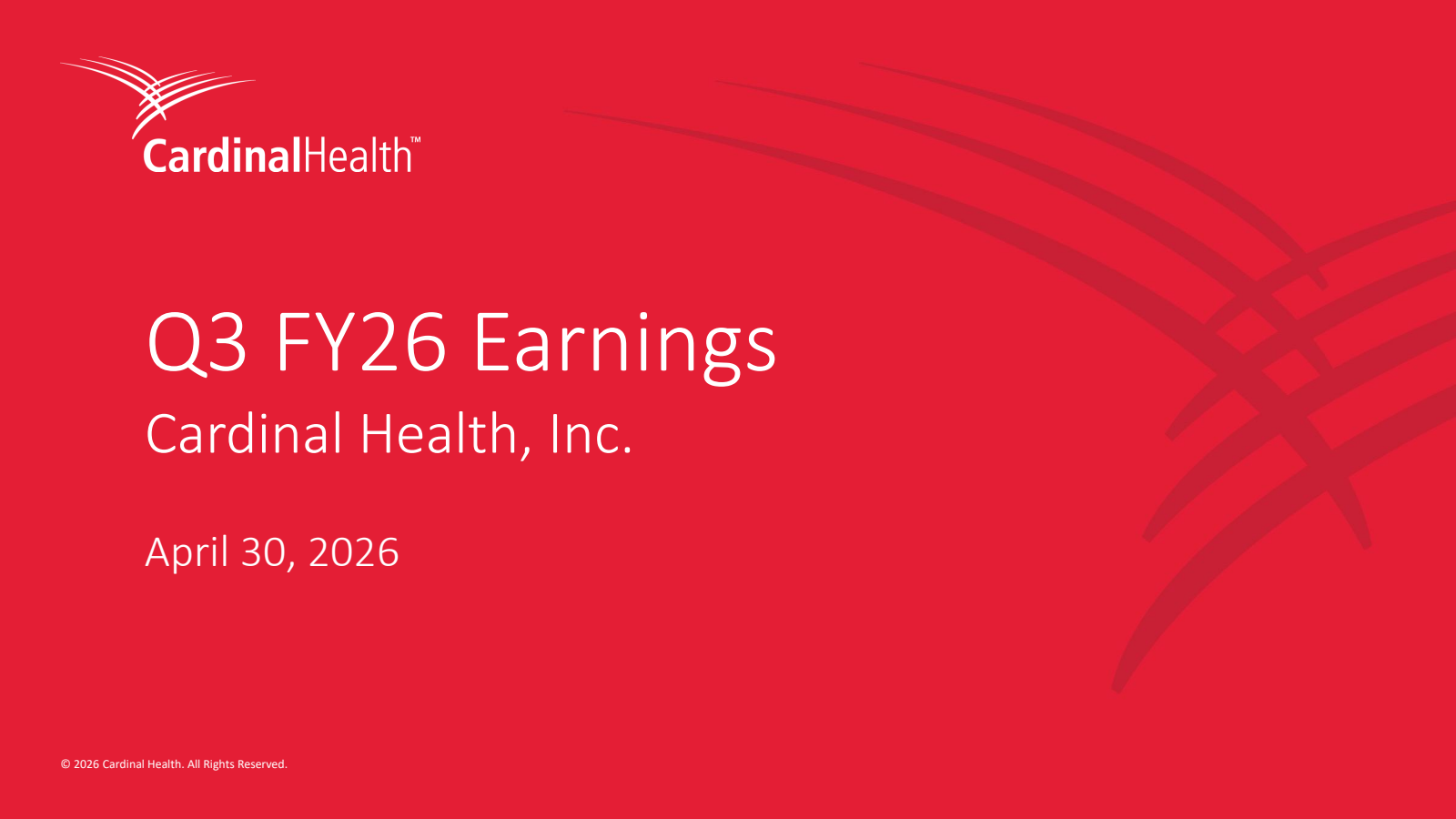 Cardinal Health's Q3 2026 Slide Deck