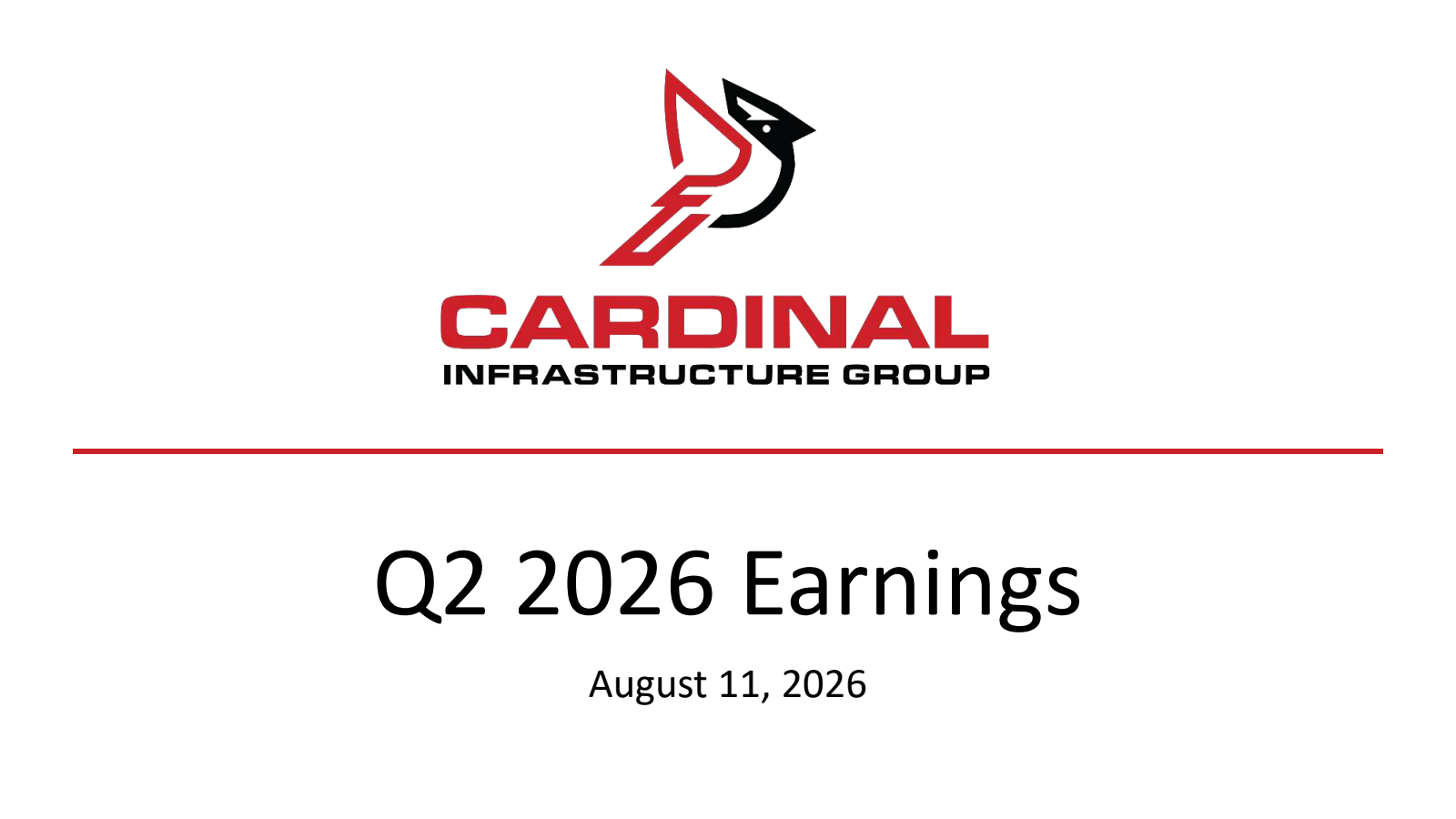 Cardinal Infrastructure Group's Q2 2026 Slide Deck