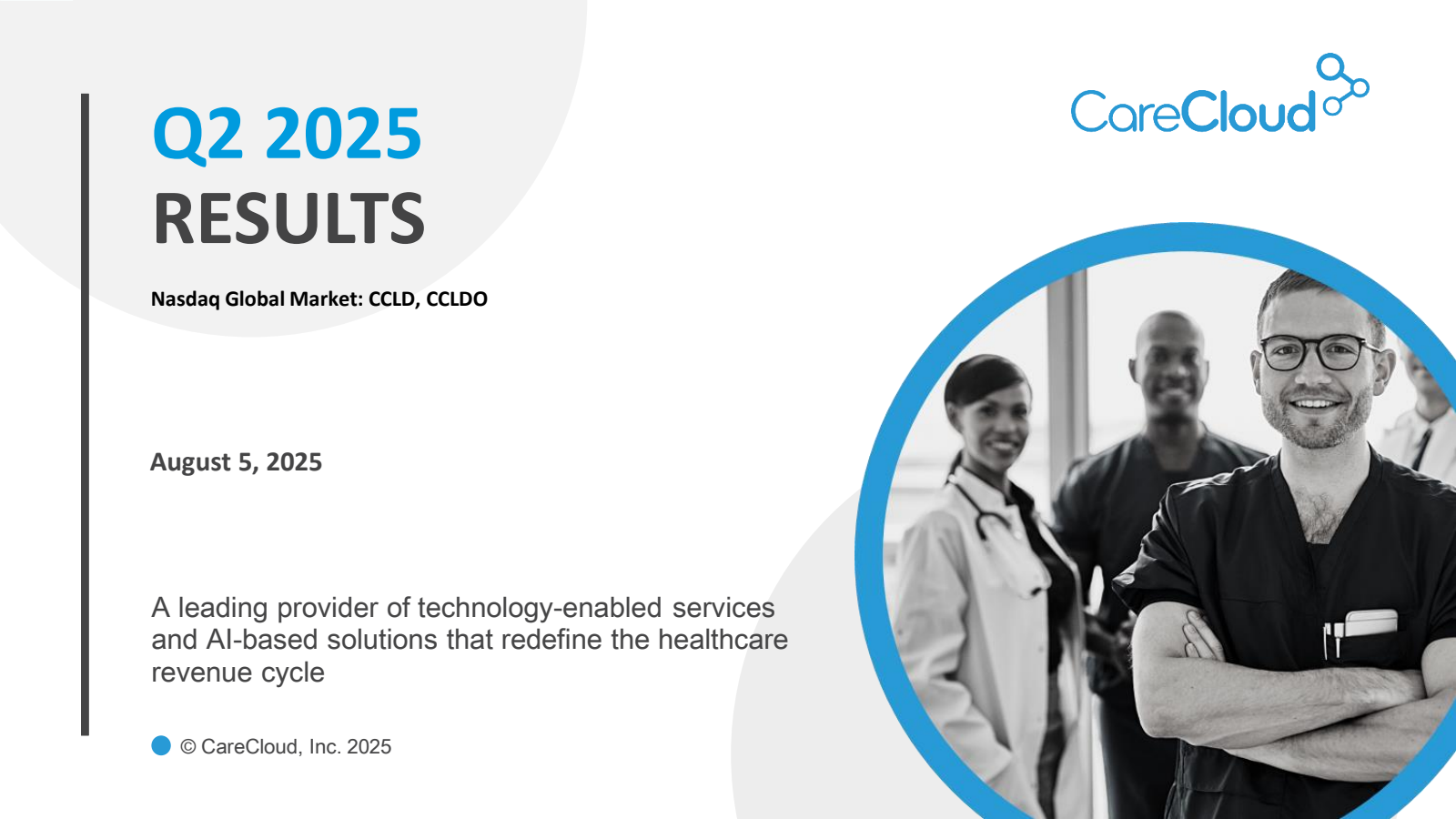 CareCloud's Q2 2025 Slide Deck