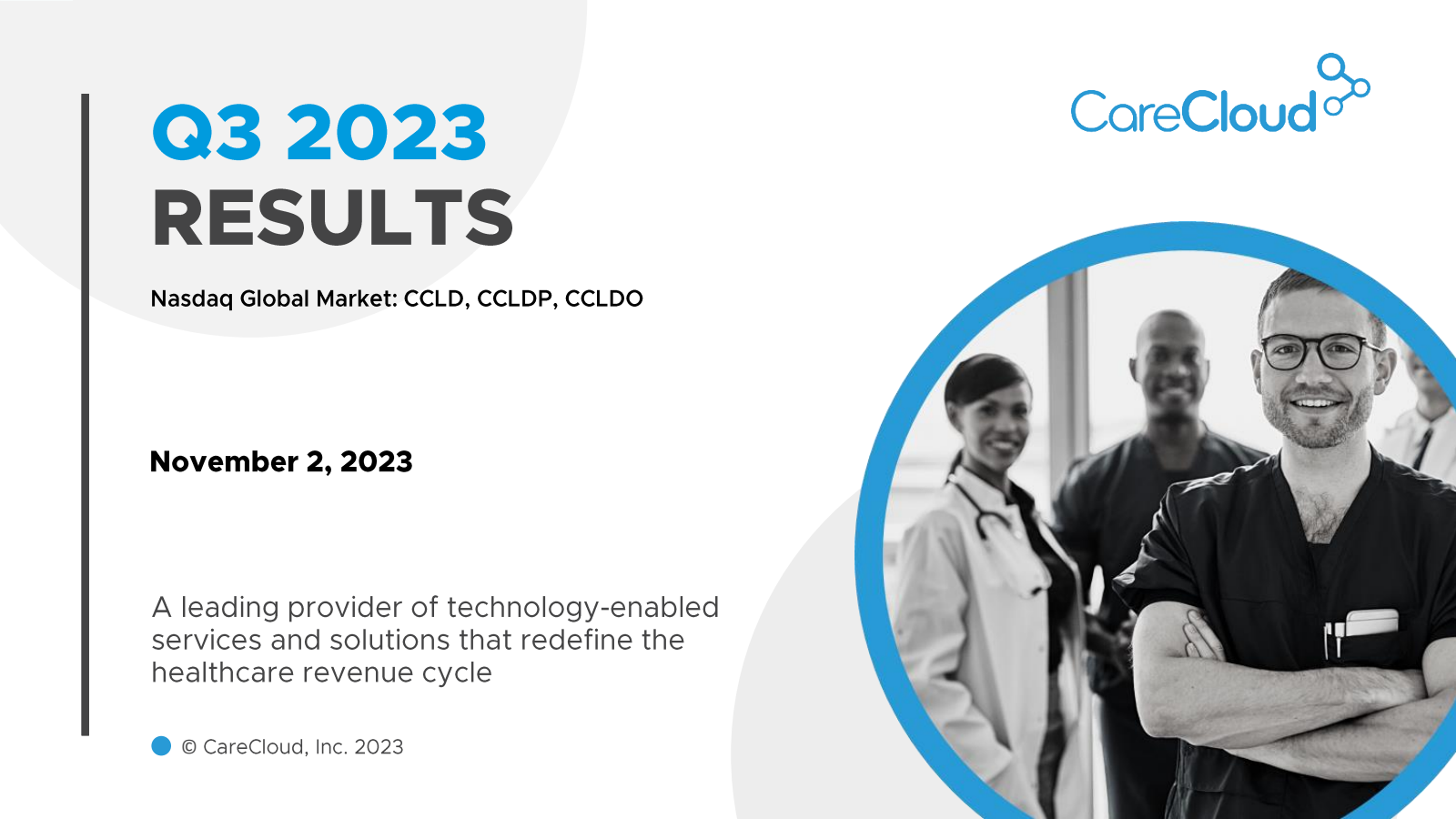 CareCloud's Q3 2023 Slide Deck