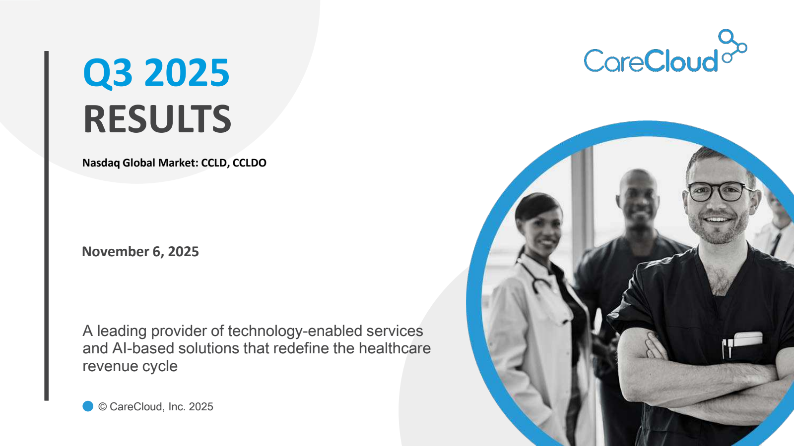 CareCloud's Q3 2025 Slide Deck