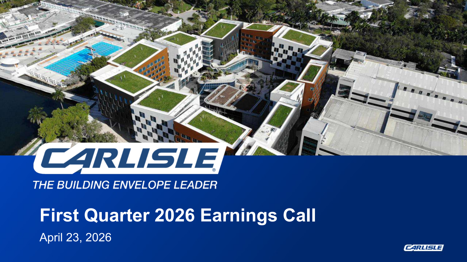 Carlisle Companies' Q1 2026 Slide Deck