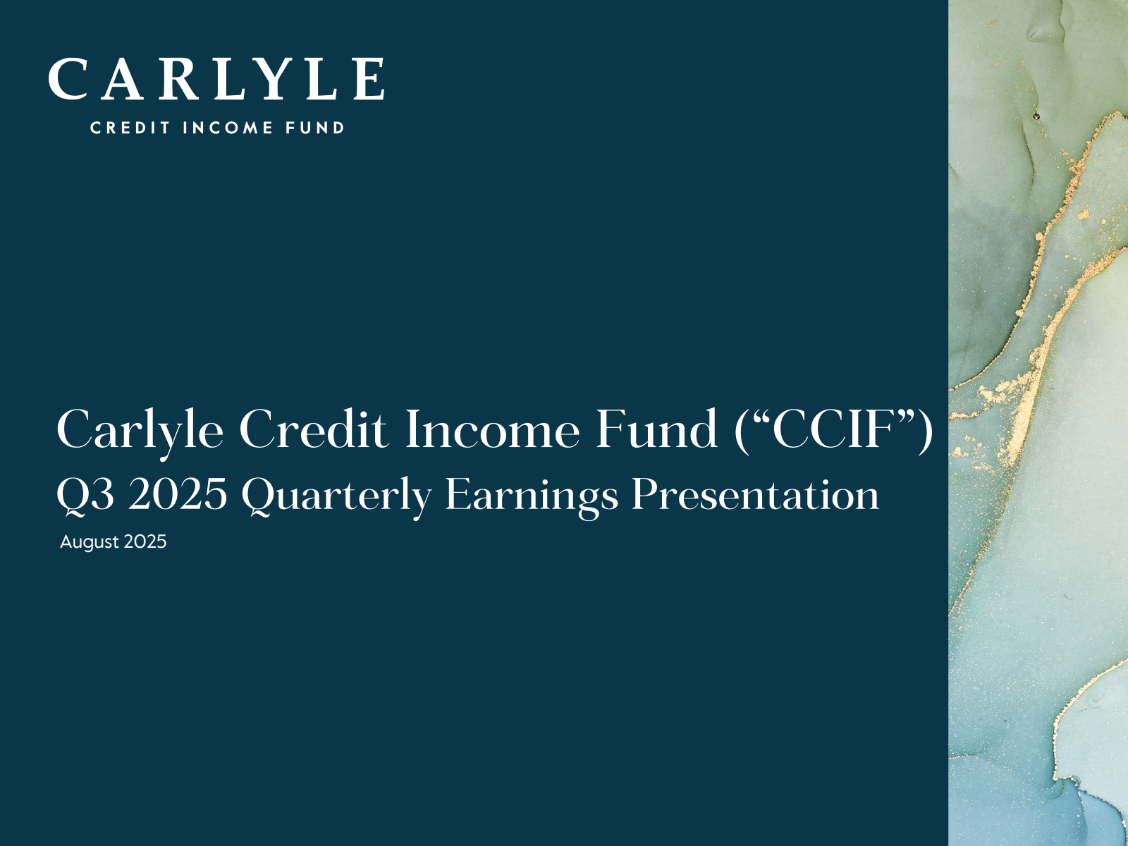 Carlyle Credit Income Fund's Q3 2025 Slide Deck