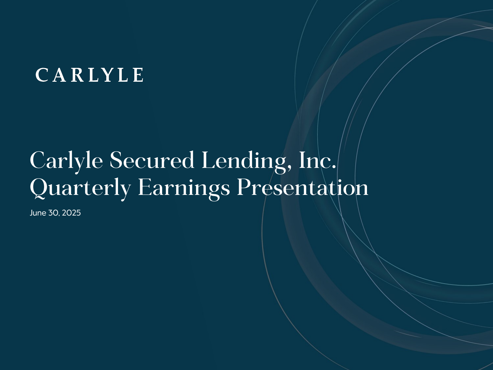 Carlyle Secured Lending's Q2 2025 Slide Deck