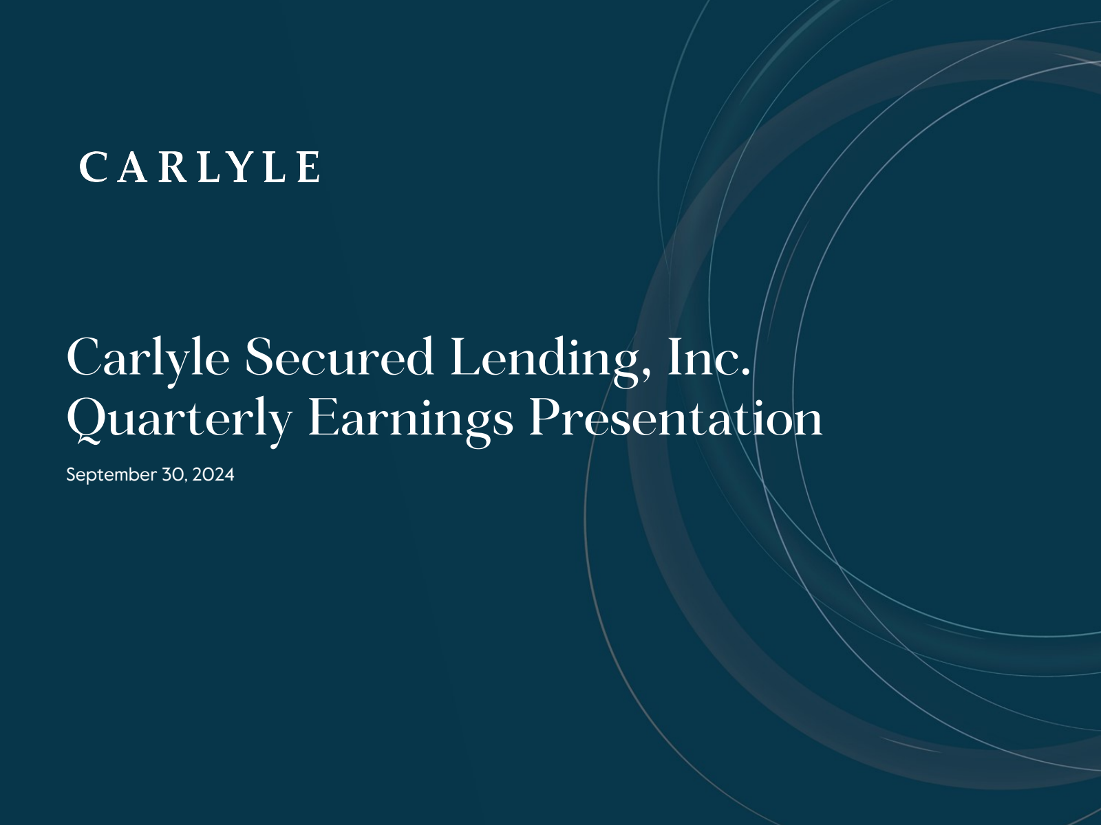 Carlyle Secured Lending's Q3 2024 Slide Deck