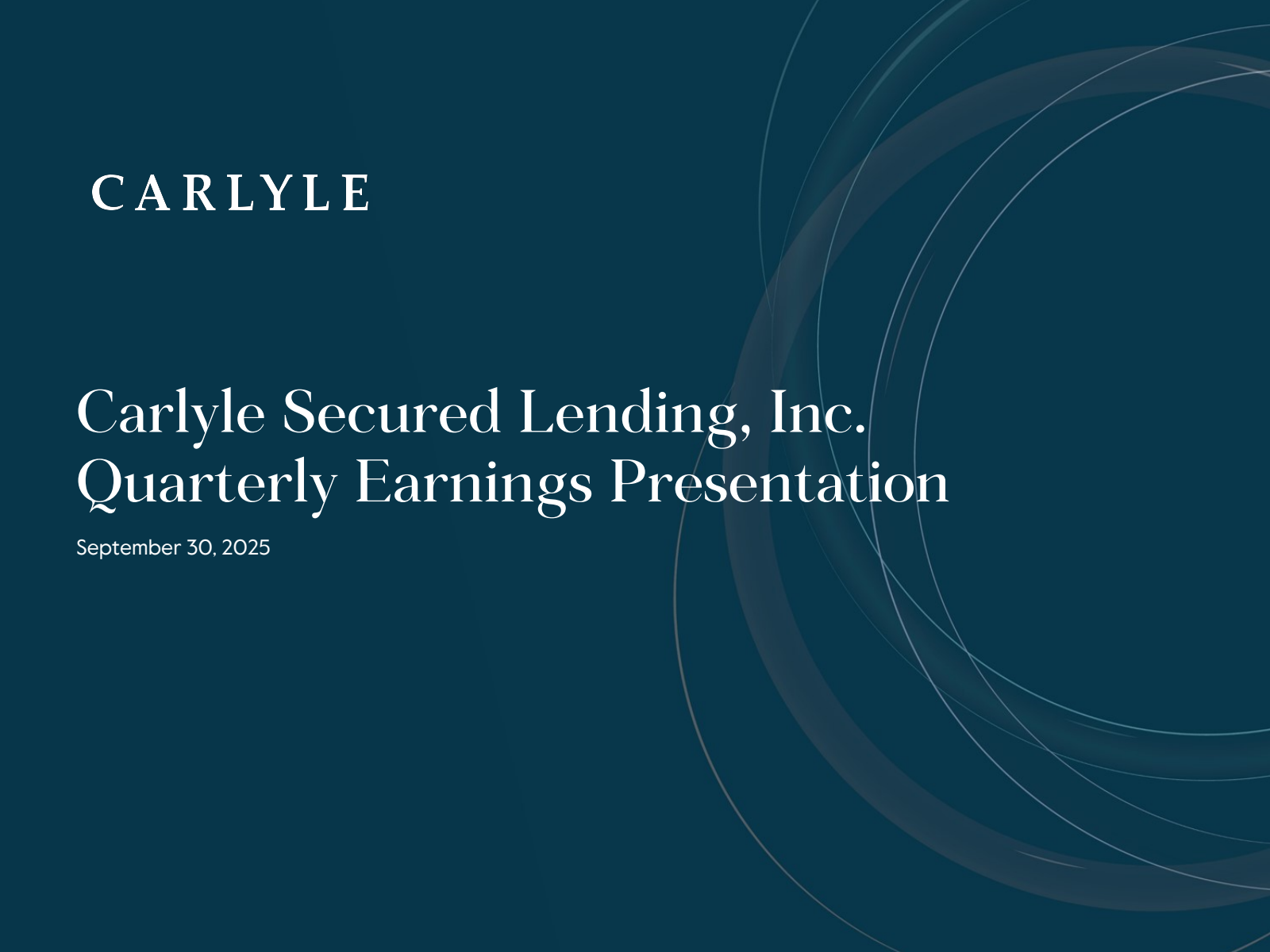 Carlyle Secured Lending's Q3 2025 Slide Deck
