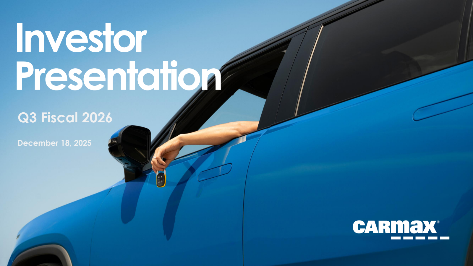 CarMax's Q3 2026 Slide Deck