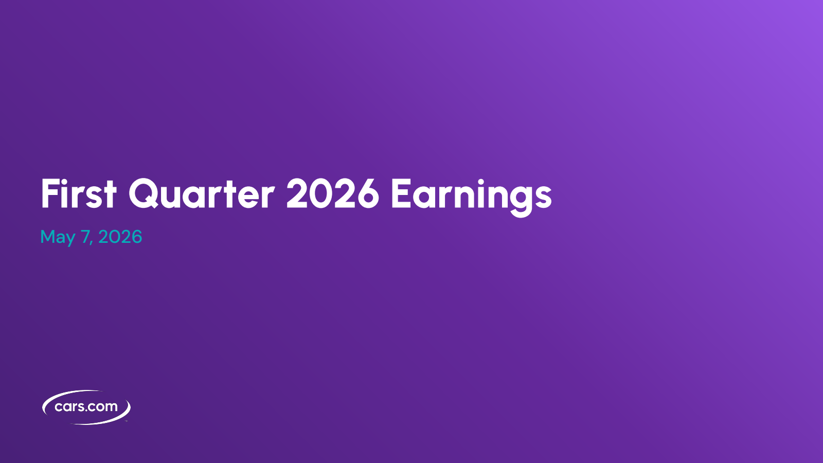 Cars.com's Q1 2026 Slide Deck