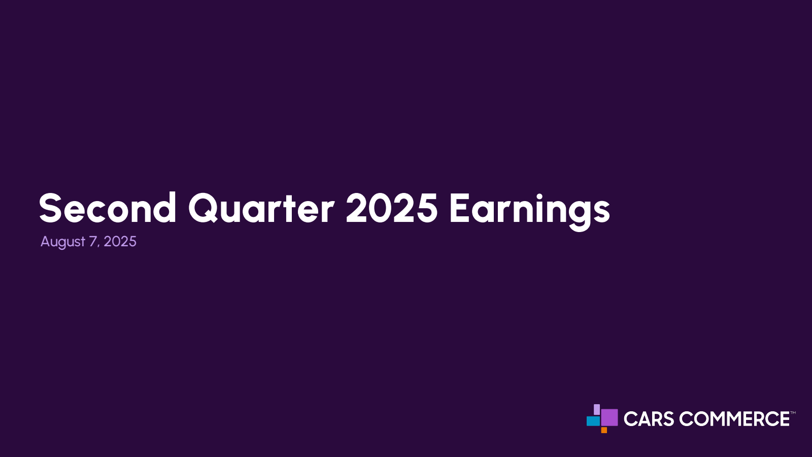 Cars.com's Q2 2025 Slide Deck