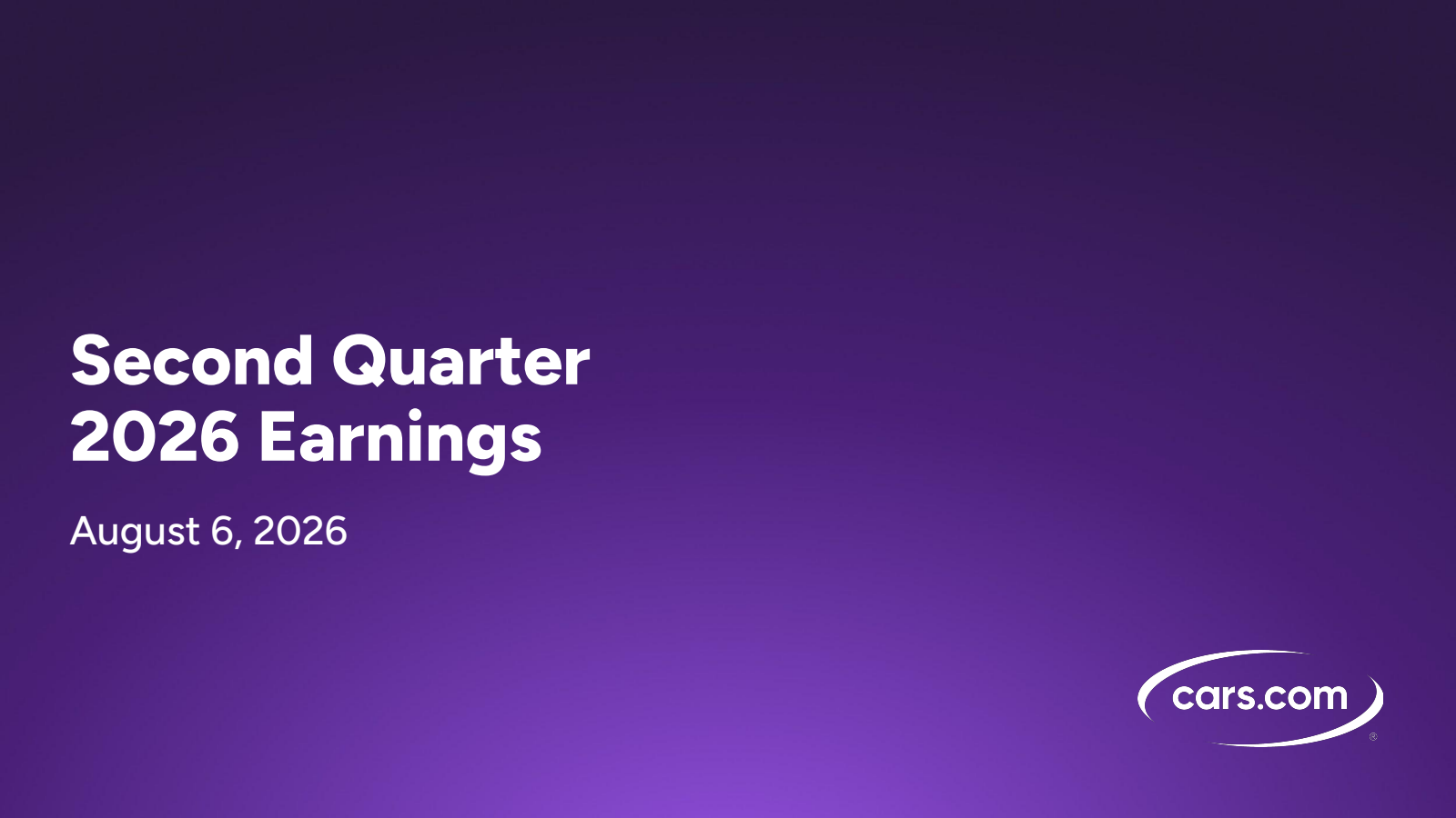 Cars.com's Q2 2026 Slide Deck