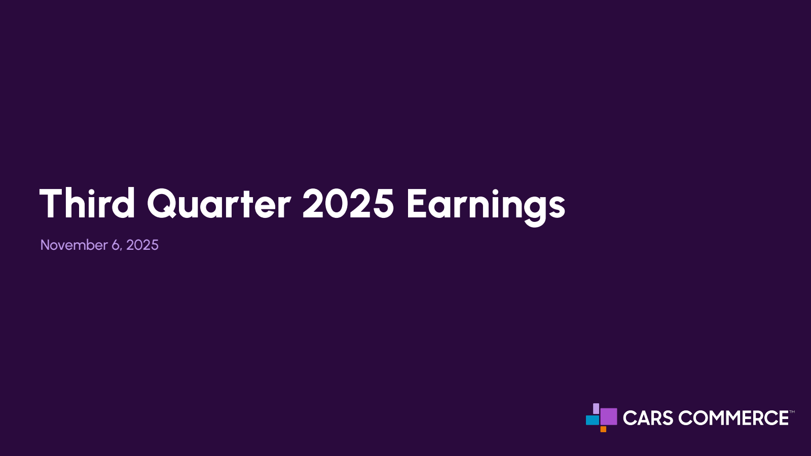 Cars.com's Q3 2025 Slide Deck