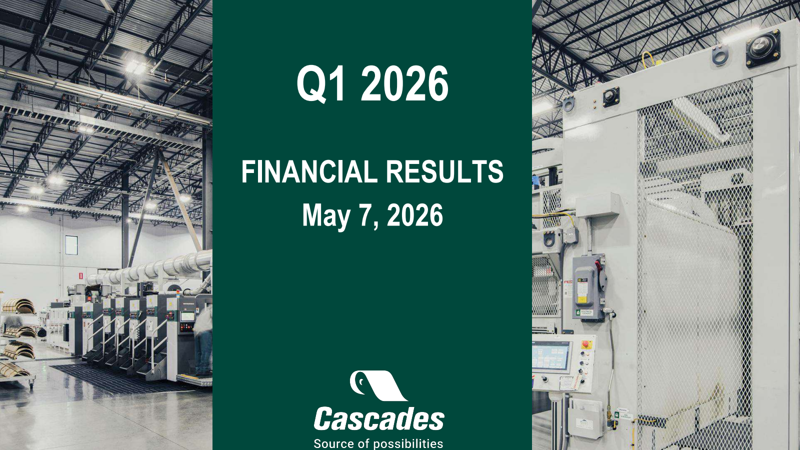 Cascades' Q1 2026 Slide Deck