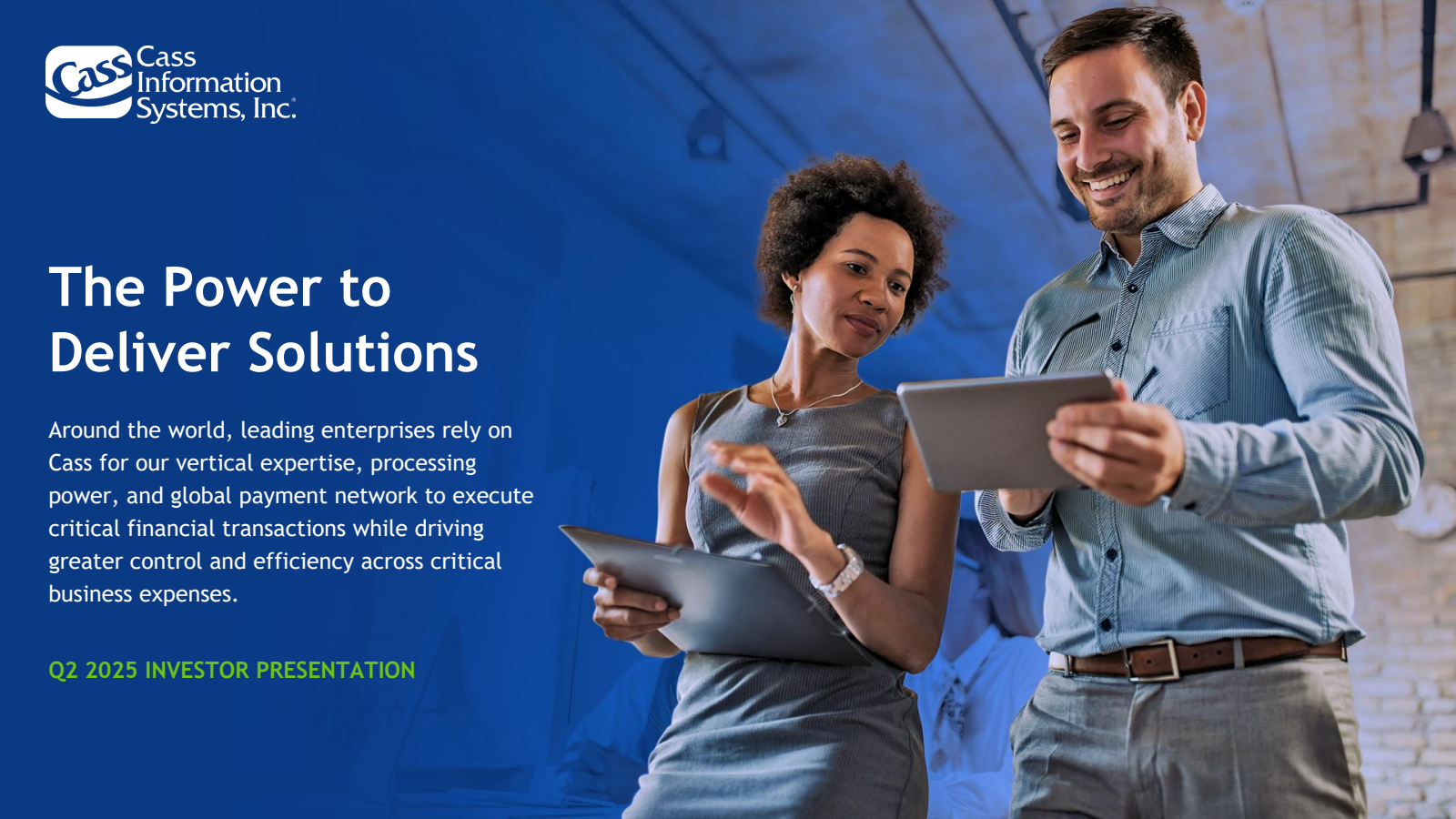 Cass Information Systems' Q2 2025 Slide Deck