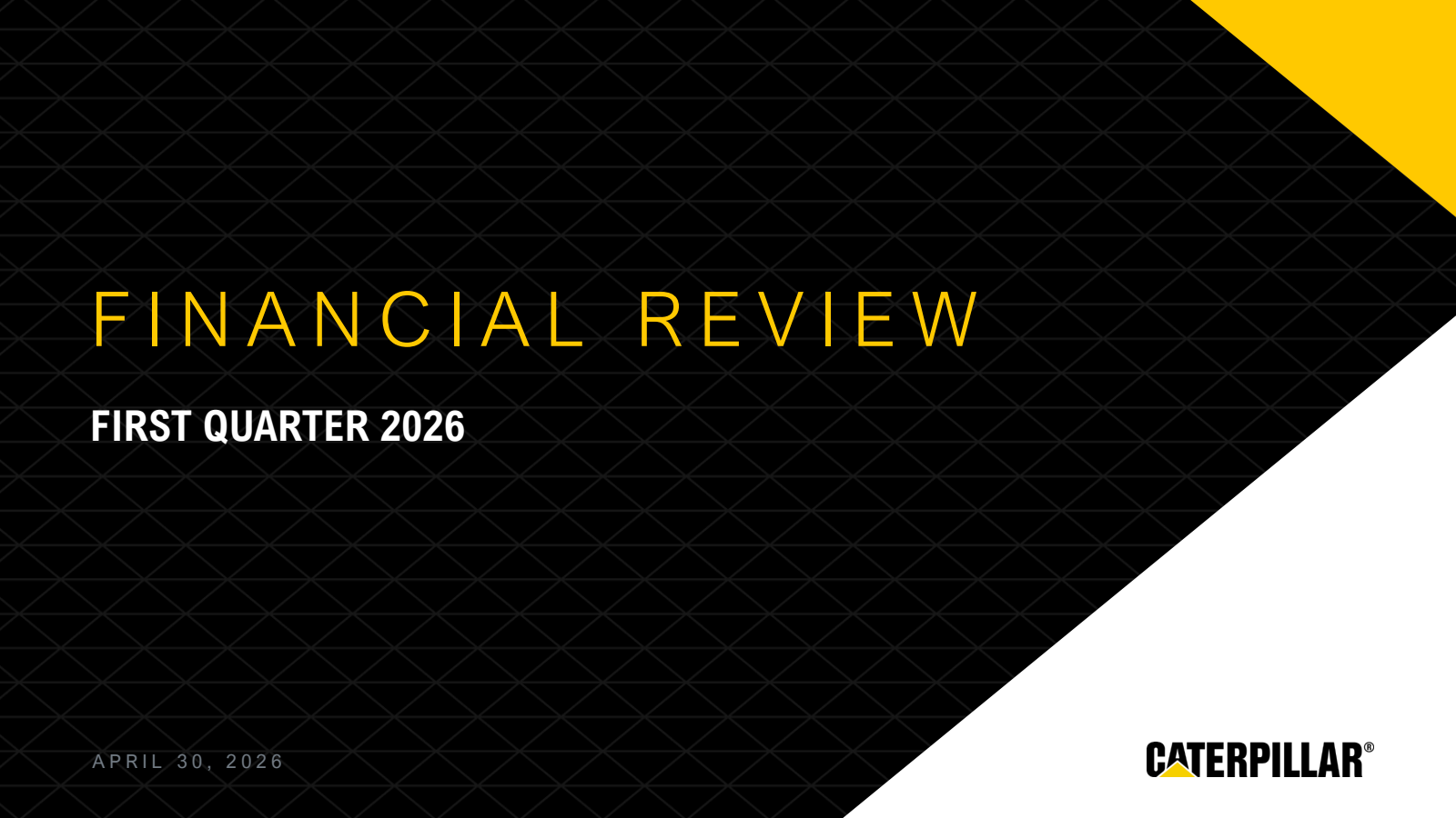 Caterpillar's Q1 2026 Slide Deck