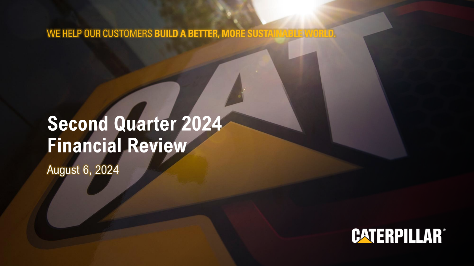 Caterpillar's Q2 2024 Slide Deck