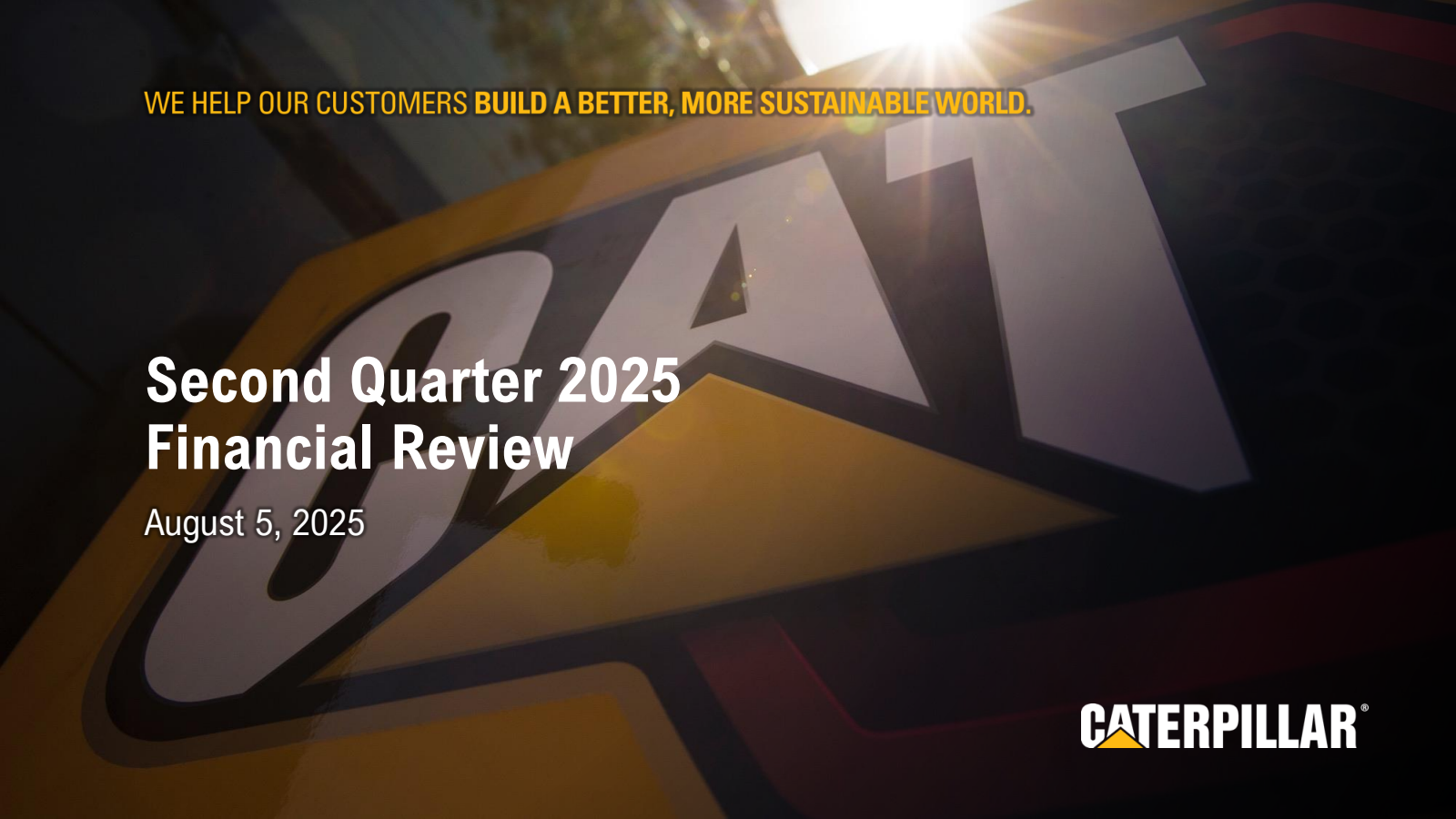 Caterpillar's Q2 2025 Slide Deck