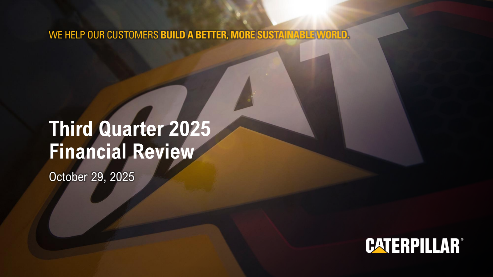 Caterpillar's Q3 2025 Slide Deck