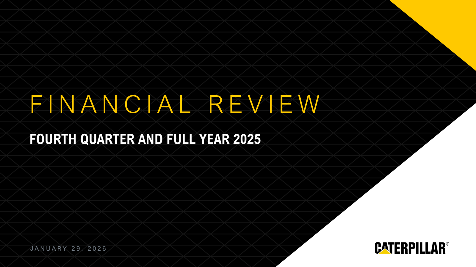 Caterpillar's Q4 2025 Slide Deck